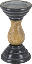 PTMD Stockholm black marble wood candleholder s
