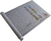 Puzzelmat voor Legpuzzel  | XL | Opblaasbaar | Puzzeloprolmat | Puzzelrol | Puzzel Opbergsysteem met Sjabloon | 115x60cm | 1500 Stukjes | Grijs Vilt | Puzzelset Compleet