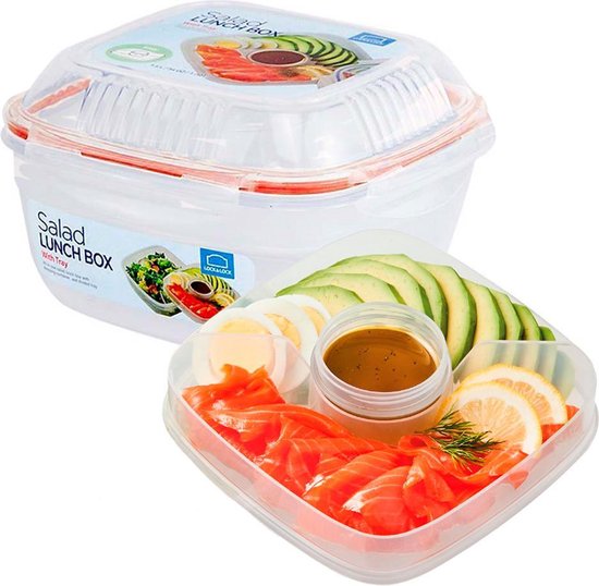 Lock&Lock Saladebox - Salade Lunchbox to go - Salade to go - 1.6 liter -  Transparant | bol.com