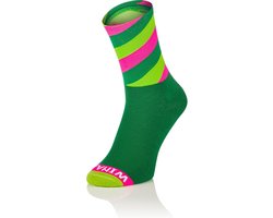 Winaar Fietssokken Tussenseizoen Unisex Groen Roze - CX K-Power - 36-38