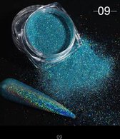 Holografische Glitter Poeder Azul / licht blauw - Nail Art – Rhinestones