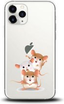 Apple Iphone 11 Pro transparant siliconen telefoonhoesje 3 hamsters