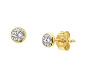 Robimex Collection Oorknoppen Zirkonia Goud 4 mm