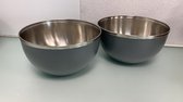 Snackschalen grijs - 2 stuks