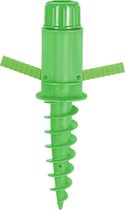 Relaxdays grondanker parasol - parasolvoet - grondboor droogmolen - grondplug - groen