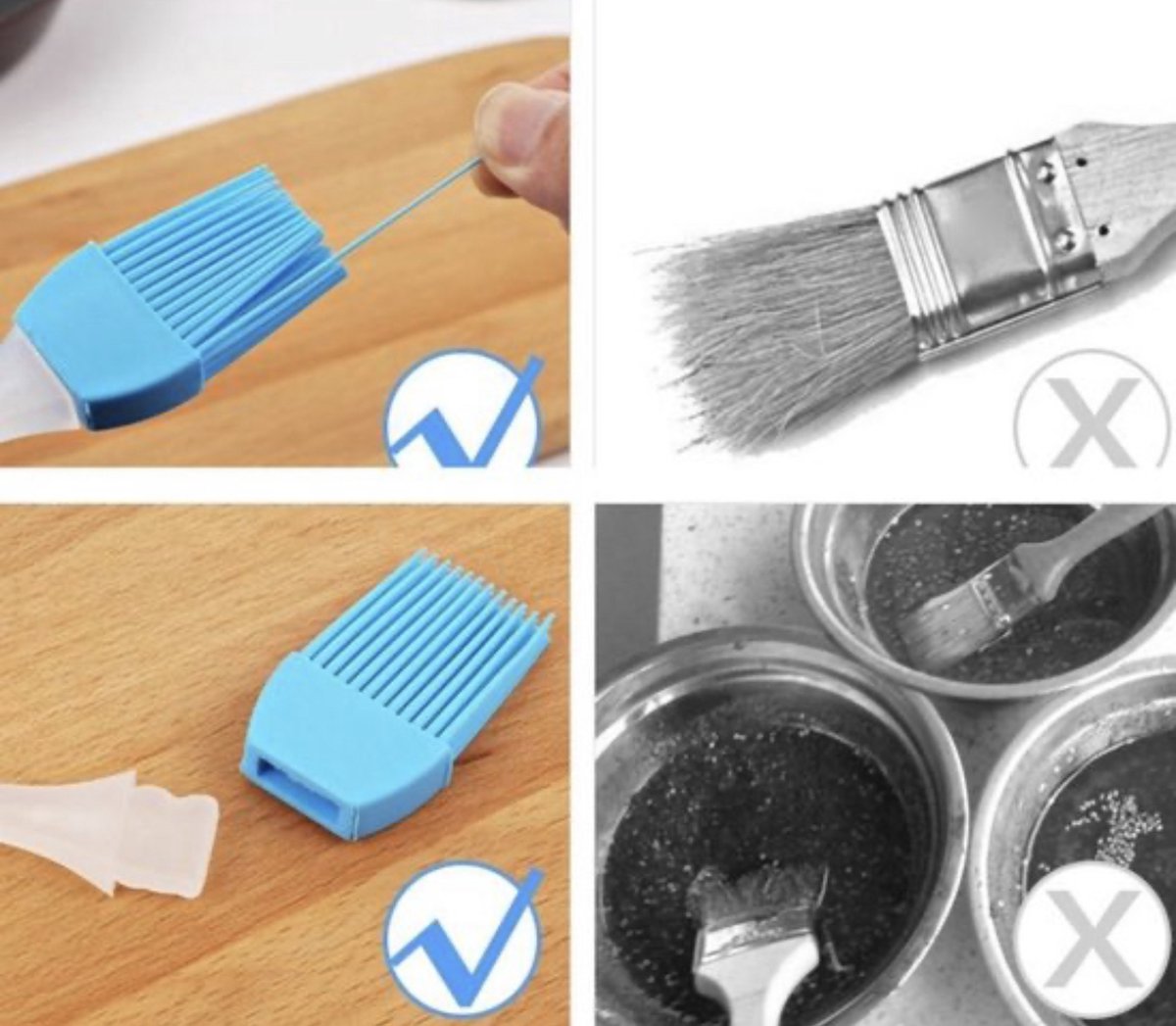 Cake bakken Tool siliconen kwast boter Spreader ( blauw )