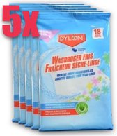 Dylon Wasdroger Fris 18 Vochtige droogtrommeldoekjes 5-voordeelpack