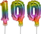 Regenboog taart decoratie ballonnen cijfers 100.