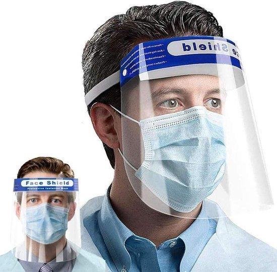 Face Shield Gezichtsbeschermer - Spetter masker - oogbescherming - mondmasker - mondkapje - bacterie - virus -transparant - vizier - beschermingsmiddel