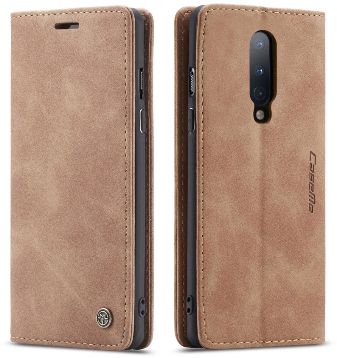CaseMe Book Case - Geschikt voor OnePlus 8 Hoesje - Bruin
