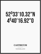 Poster/kaart CASTRICUM met coördinaten