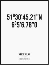 Poster/kaart MEERLO met coördinaten