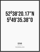Poster/kaart ENS met coördinaten