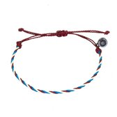 Chibuntu® - Blauw, Wit & Bordeaux Rode Armband Heren - Twisted armbanden collectie - Mannen - Armband (sieraad) - One-size-fits-all