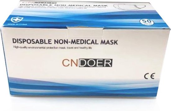 CN DOER - Niet Medische 3-Laags Mondmaskers - 50 stuks - CN DOER