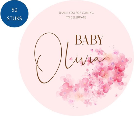 Downtown Rendezvous deze Geboorte sticker op maat - Babyshower sticker | 50 stuks | Persoonlijke  sticker |... | bol.com