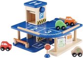 Everearth Speelgarage 30 X 27 Cm Jongens Hout Blauw 8-delig