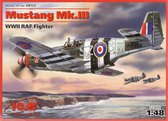 ICM Mustang Mk.III WWII RAF Fighter + Ammo by Mig lijm