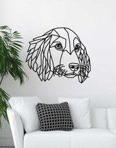 Cocker Spaniel Geometrisch Hout 50 x 58 cm Black - Honden - Wanddecoratie