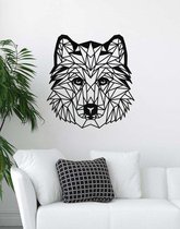 Husky Geometrisch Hout 90 x 96 cm Black - Honden - Wanddecoratie