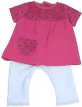 Mini Mommy Roze jurk met legging voor poppen van 42-46 cm