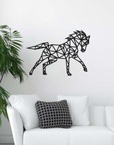 Paard Geometrisch Hout 60 x 43 cm - Zwart - Wanddecoratie