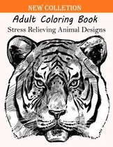 Adult Coloring Book Stress Relieving Animal Designs: Wild animal adult coloring book