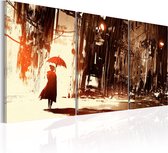 Schilderijen Op Canvas - Schilderij - City in the Rain 120x60 - Artgeist Schilderij