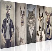 Schilderijen Op Canvas - Schilderij - Animal Masks I 225x90 - Artgeist Schilderij