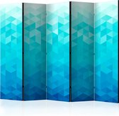 3D Tapijt Vouwscherm - Kamerscherm - Scheidingswand -  Azure pixel II [Room Dividers] 225x172 - 3D Tapijt