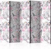 Kamerscherm - Scheidingswand - Vouwscherm - Flamingos and Twigs II [Room Dividers] 225x172 - Artgeist Vouwscherm