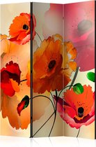 Kamerscherm - Scheidingswand - Vouwscherm - Velvet Poppies [Room Dividers] 135x172 - Artgeist Vouwscherm