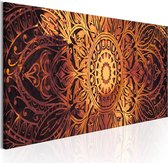 Schilderijen Op Canvas - Schilderij - Amber Mandala 120x40 - Artgeist Schilderij