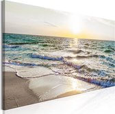 Schilderijen Op Canvas - Schilderij - Calm Waves (1 Part) Narrow Grey 120x40 - Artgeist Schilderij