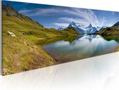 Schilderijen Op Canvas - Schilderij - Mountain lake 120x40 - Artgeist Schilderij