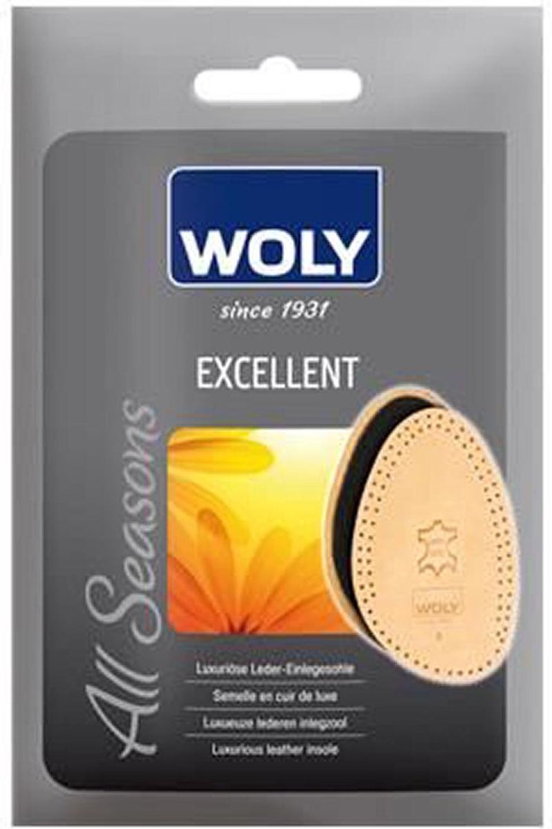 Woly Excellent - Halve lederen inlegzool met latexlaag - Maat 41/42