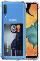 Samsung Galaxy A70 Card Backcover | Transparant | Soft TPU | Shockproof | Pasjeshouder | Wallet