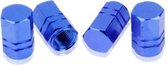 Blauw geanodiseerd aluminium ventieldopjes voor bandafsluiter 4-delig (blauw)