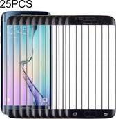 25 STUKS Voor Galaxy S6 Edge 0.3mm 9H Oppervlaktehardheid 3D Gebogen Volledig scherm Cover Explosieveilige gehard glasfilm (zwart)