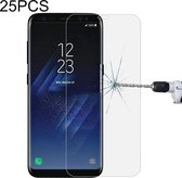 25 STUKS Voor Galaxy S8 Plus / G9550 0.3mm 9H Oppervlaktehardheid 3D Gebogen Volledig scherm Gehard glas Screenprotector (transparant)