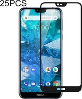 25 PCS Full Glue Full Cover Screenprotector Gehard glasfolie voor Nokia 7.1