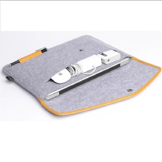 LOUZIR Vilten Laptop Sleeve "Folder" Lichtgrijs