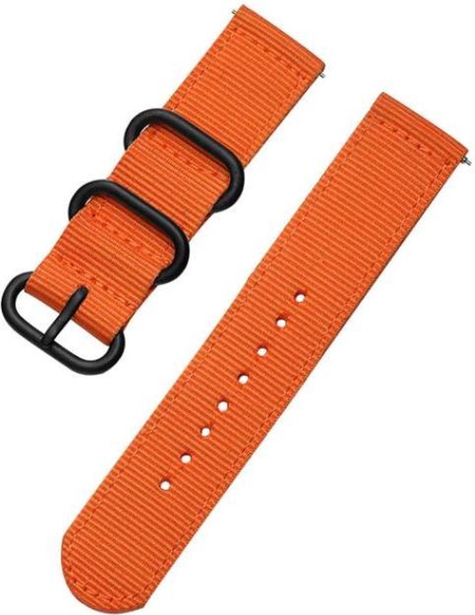Fungus - Smartwatch bandje - Geschikt voor Samsung Galaxy Watch 6 (incl. Classic), Watch 5 (incl. Pro), Watch 4, Watch 3 41mm, Active 2 - Horloge 20mm - Stof - Nato - Oranje
