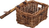 Fietsmand V-Race Wicker Rattan S Met Deksel Donkerbruin