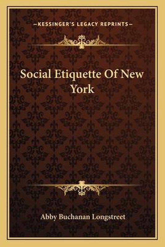 Social Etiquette of New York - cover
