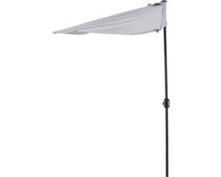 GardenGoodz® -  Balkon Parasol - Muurparasol - Balkonscherm - Parasol - Halfrond - Grijs