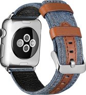 Geschikt voor Apple Watch bandje 42 / 44 / 45 / 49 mm - Series 1 2 3 4 5 6 7 8 SE Ultra - Smartwatch iWatch horloge band - 42mm 44mm 45mm 49mm - Fungus - Nylon - Blauw - Echt