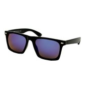 Heren Zonnebril - Dames Zonnebril - Rechthoekig - Zwart - Blauw Paars Spiegelglazen - UV400