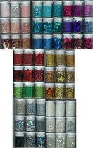 Giga Glitter Pakket - 7 Kleuren - 63 Potjes - Afwasbaar