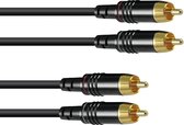 SOMMER CABLE rca audio kabel - tulp kabel - 2x tulp 1m bk Hicon- cinch audiokabel